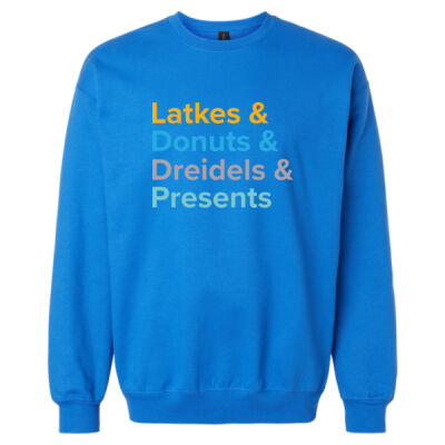 Latkes and Donuts - Adult Unisex Crew Sweatshirt Thumbnail